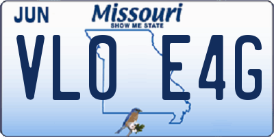 MO license plate VL0E4G