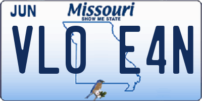 MO license plate VL0E4N