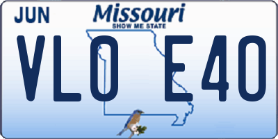 MO license plate VL0E4O