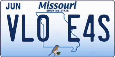 MO license plate VL0E4S