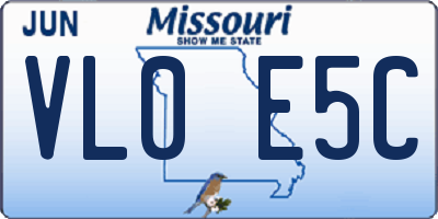 MO license plate VL0E5C