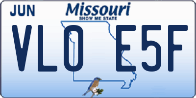 MO license plate VL0E5F
