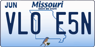 MO license plate VL0E5N