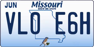MO license plate VL0E6H