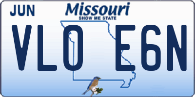 MO license plate VL0E6N