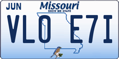 MO license plate VL0E7I