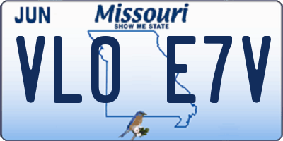 MO license plate VL0E7V