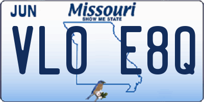 MO license plate VL0E8Q