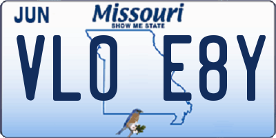 MO license plate VL0E8Y