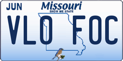 MO license plate VL0F0C
