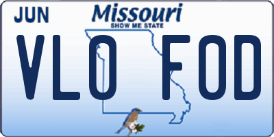 MO license plate VL0F0D