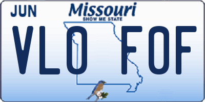 MO license plate VL0F0F