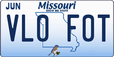 MO license plate VL0F0T