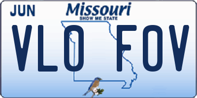 MO license plate VL0F0V
