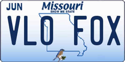 MO license plate VL0F0X