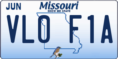 MO license plate VL0F1A