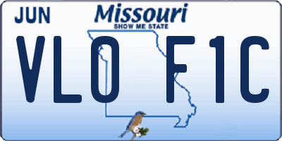 MO license plate VL0F1C
