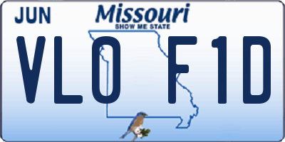 MO license plate VL0F1D