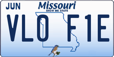 MO license plate VL0F1E