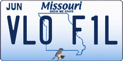 MO license plate VL0F1L