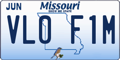 MO license plate VL0F1M