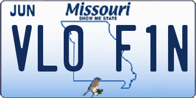 MO license plate VL0F1N