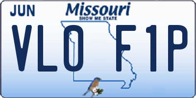 MO license plate VL0F1P