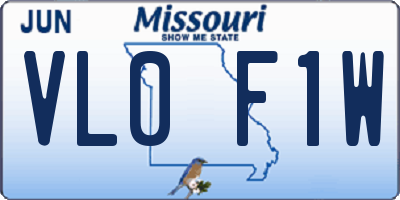 MO license plate VL0F1W