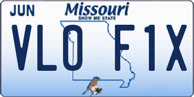 MO license plate VL0F1X