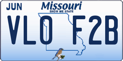 MO license plate VL0F2B