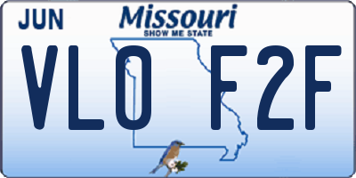 MO license plate VL0F2F