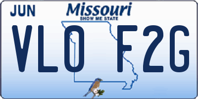 MO license plate VL0F2G
