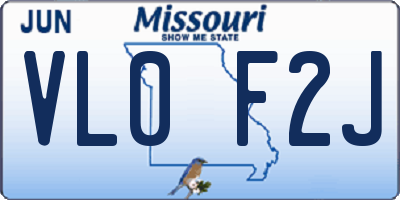 MO license plate VL0F2J