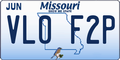 MO license plate VL0F2P