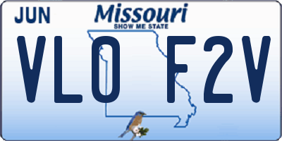 MO license plate VL0F2V