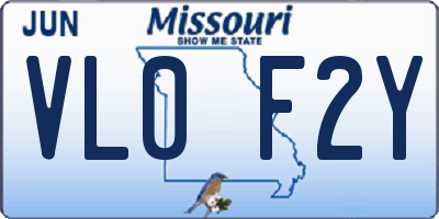 MO license plate VL0F2Y