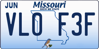 MO license plate VL0F3F