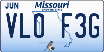 MO license plate VL0F3G