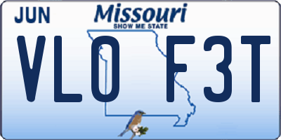 MO license plate VL0F3T