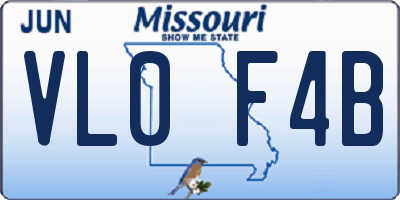 MO license plate VL0F4B