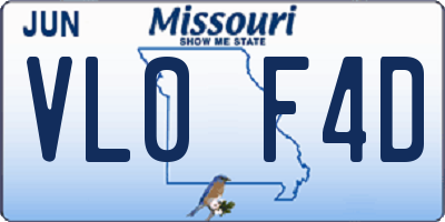 MO license plate VL0F4D