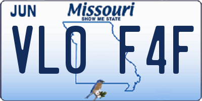 MO license plate VL0F4F