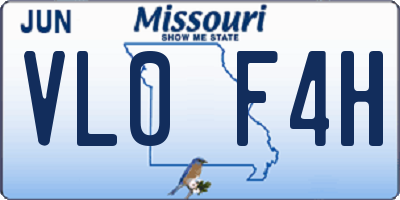 MO license plate VL0F4H