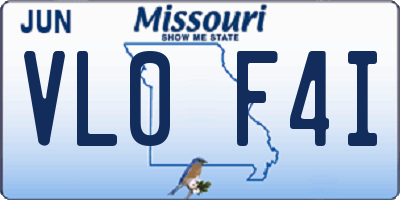 MO license plate VL0F4I
