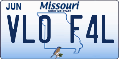 MO license plate VL0F4L