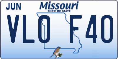 MO license plate VL0F4O