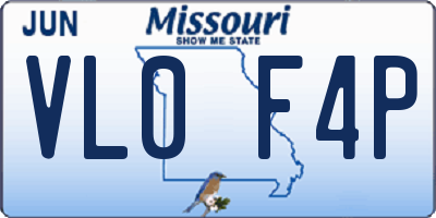 MO license plate VL0F4P
