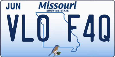 MO license plate VL0F4Q