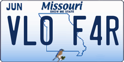 MO license plate VL0F4R
