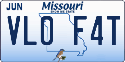 MO license plate VL0F4T